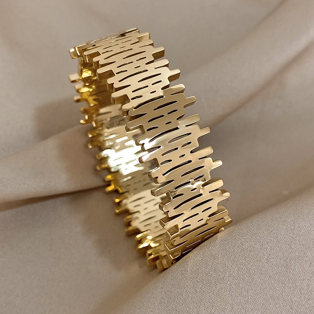 Крупные нестандартные металлические браслеты Greatera из нержавеющей стали для