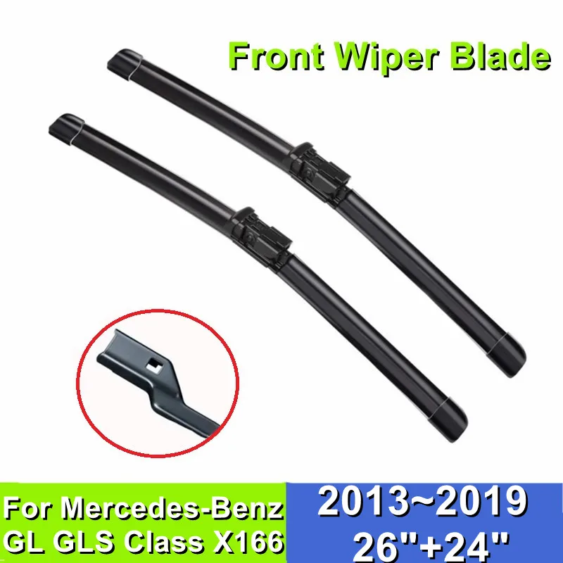 Front Wiper Blade For Mercedes-Benz GL GLS Class X166 26"+24" Car Windshield Windscreen 2013 2014 2015 2016 2017 2018 2019