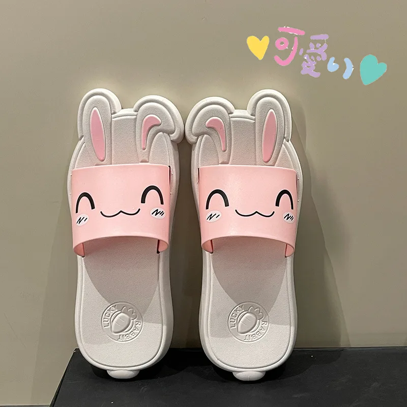Cuddy Panda Women Slippers 2023 New Summer Outdoor Slipper Kawaii Cartoon Paw Ladies Sandals Girls Cute Rabbit Shoes Slides