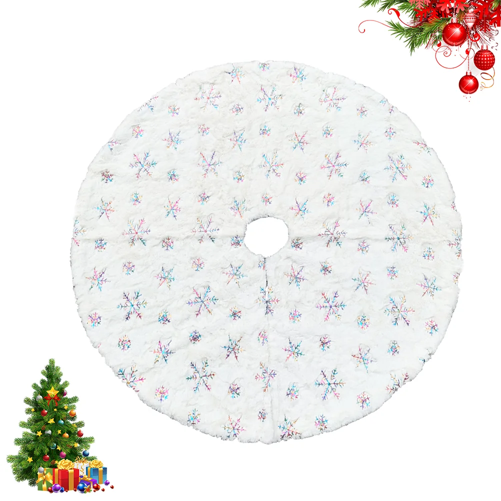 

90 Cm White Decorations Christmas Tree Skirt Carpet Ornament Embroidered Xmas Apron