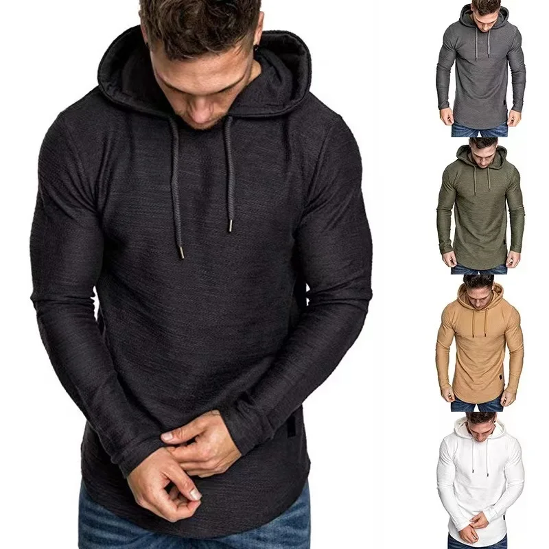 

Autumn and winter 2020 new fashion splicing men's casual sweater jacket Hooded Sweater men