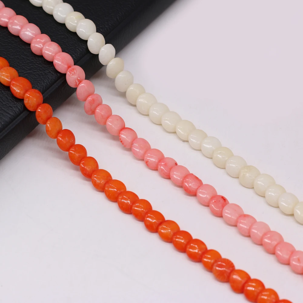 

Coral Beads Pink White Button-Shaped Isolation Bead for Necklace Earring Bracelet Accessories Jewelry Making Women Gifts