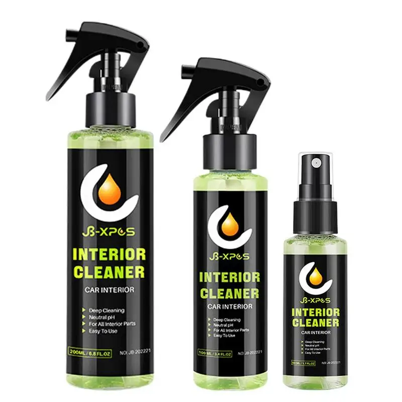 50/100ml/200ml Interior Car Cleaning Fabric And Carpet Cleaner Solution Best For Leather Vinyl Carpet Upholstery Plastic Rubber