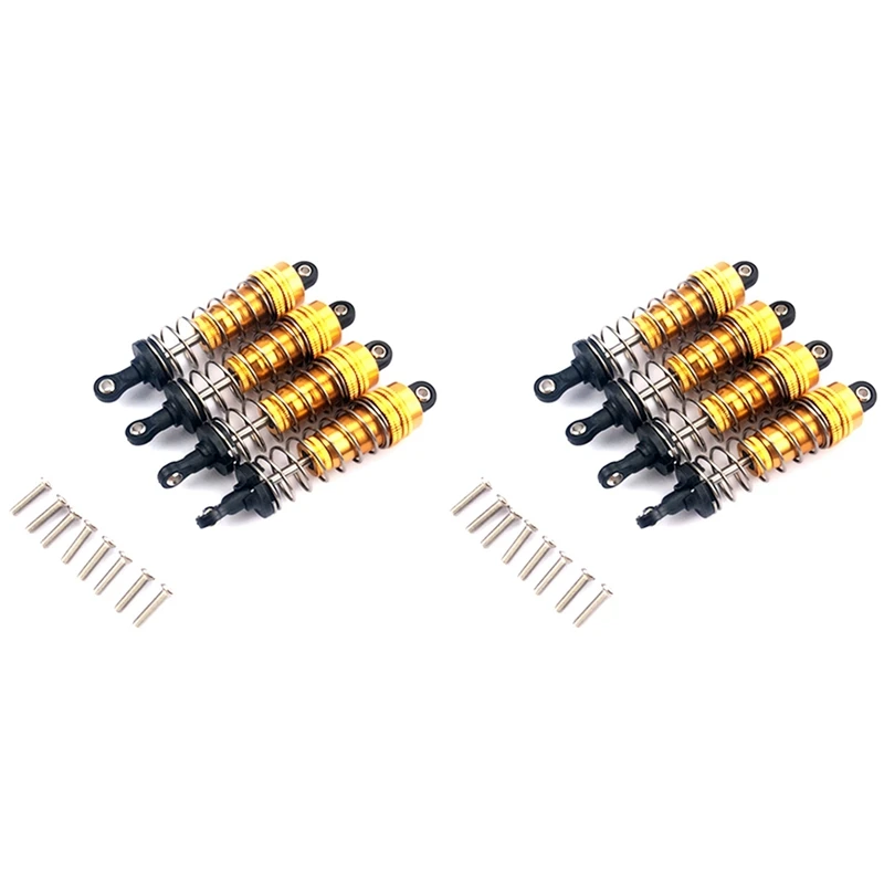 

8Pcs Metal Shock Absorber Damper Replacement Accessory Fit For Wltoys 144001 1/14 RC Drift Racing Car Parts,Yellow