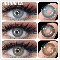 DORELLA Color Contact Lenses Natural Gray Brown Colored Contact Lens for Eyes Cosmetic Contact Lens 1Pair Yearly Color Lens Eyes
