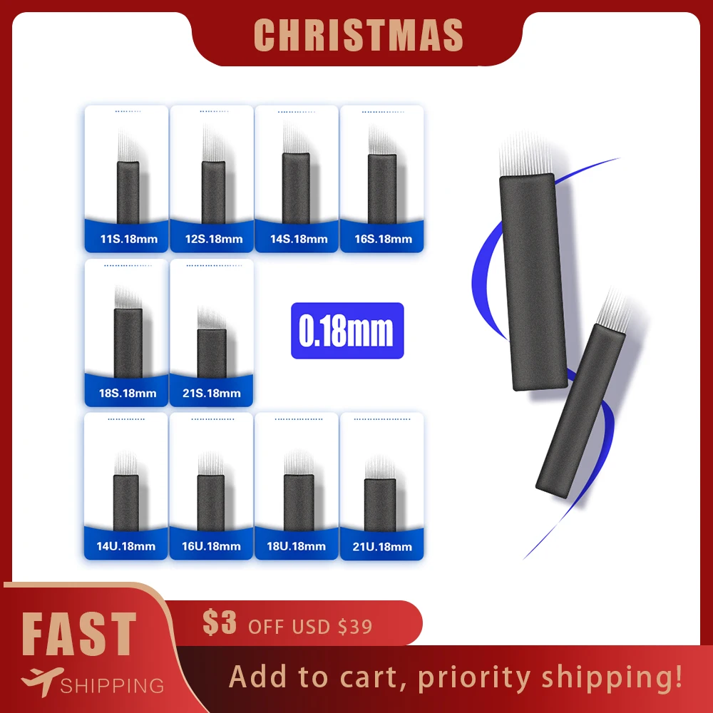

Татуировочная игла для бровей, суперострые лезвия 14U, 18 мм, микроблейдинг, профессиональные товары для макияжа, ручка для татуировок