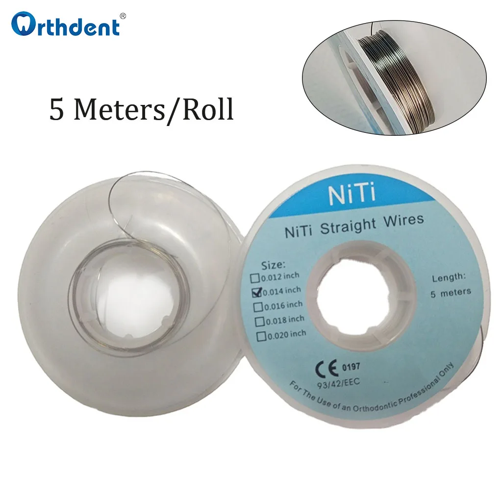 Orthdent 5 M/Roll Dental Niti Straight Wires Orthodontic Arches Archwires for Tooth Braces Dentistry Correction Accessories