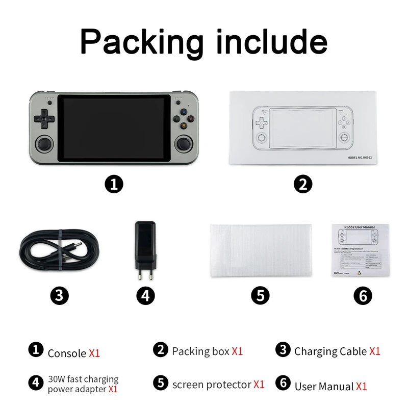 RG552 Ретро игровая консоль Карманный игровой плеер 16G + 64G 5 36 дюймов IPS 1920X1152 Двойные