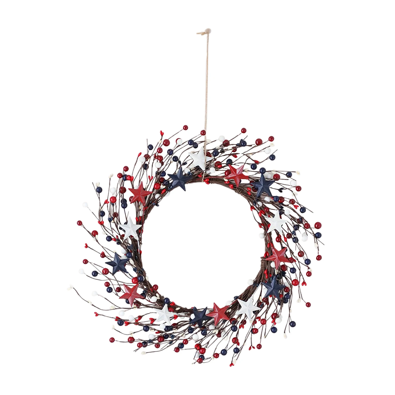 

Red White And Blue Spring Wreath Union Jack Color Artificial Wreaths For Front Door Patriotic Party Supplies For Door Wall