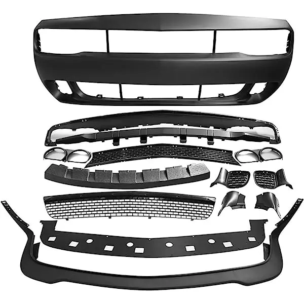 Полный передний бампер с решеткой и губкой комплект кузова Whole Hellcat для Dodge2015-2023