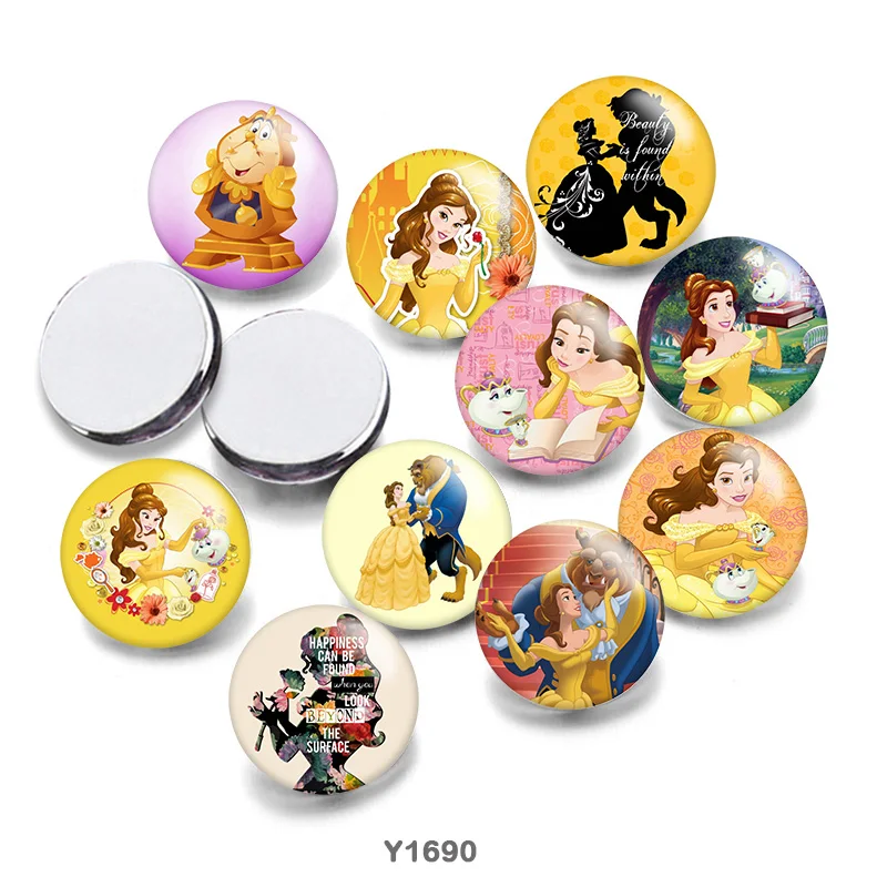 

Disney Beauty and the Beast Round Photo Glass Cabochon 12mm/20mm/25mm Demo Flat Back Making Findings G1690