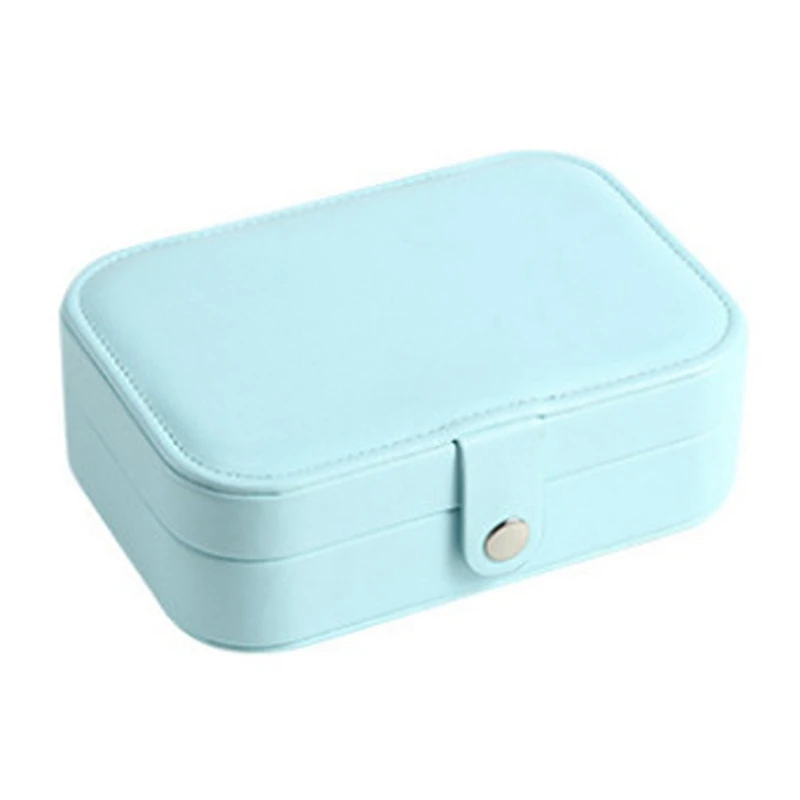 

Portable Jewelry Box Jewelry Organizer Display Travel Jewelry Case Boxes Button Leather Storage Zipper Jewelers D
