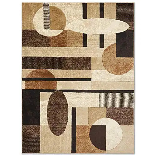 

Jasmine Contemporary Geometric Area Rug,Brown/Beige, 39"x55"