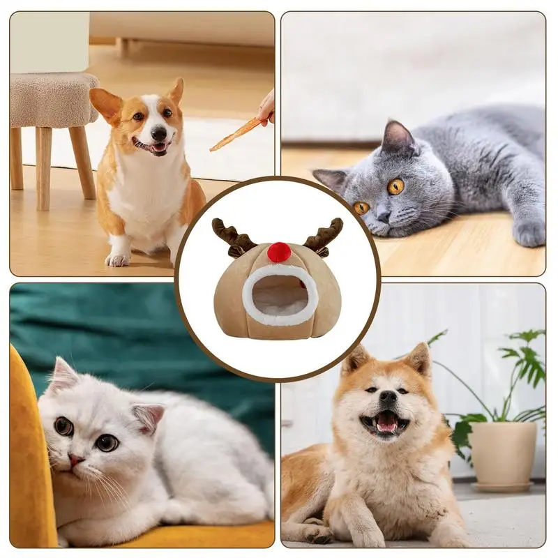 Кровать для кошек Рождественские товары домашних животных зимних домиков Теплая