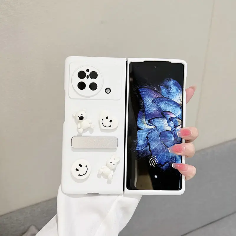 

for Vivo X Fold Case for Vivo Xfold Cover V2178a Case Foldable Screen Protective Shell Anti-Fall Cartoon with Stand