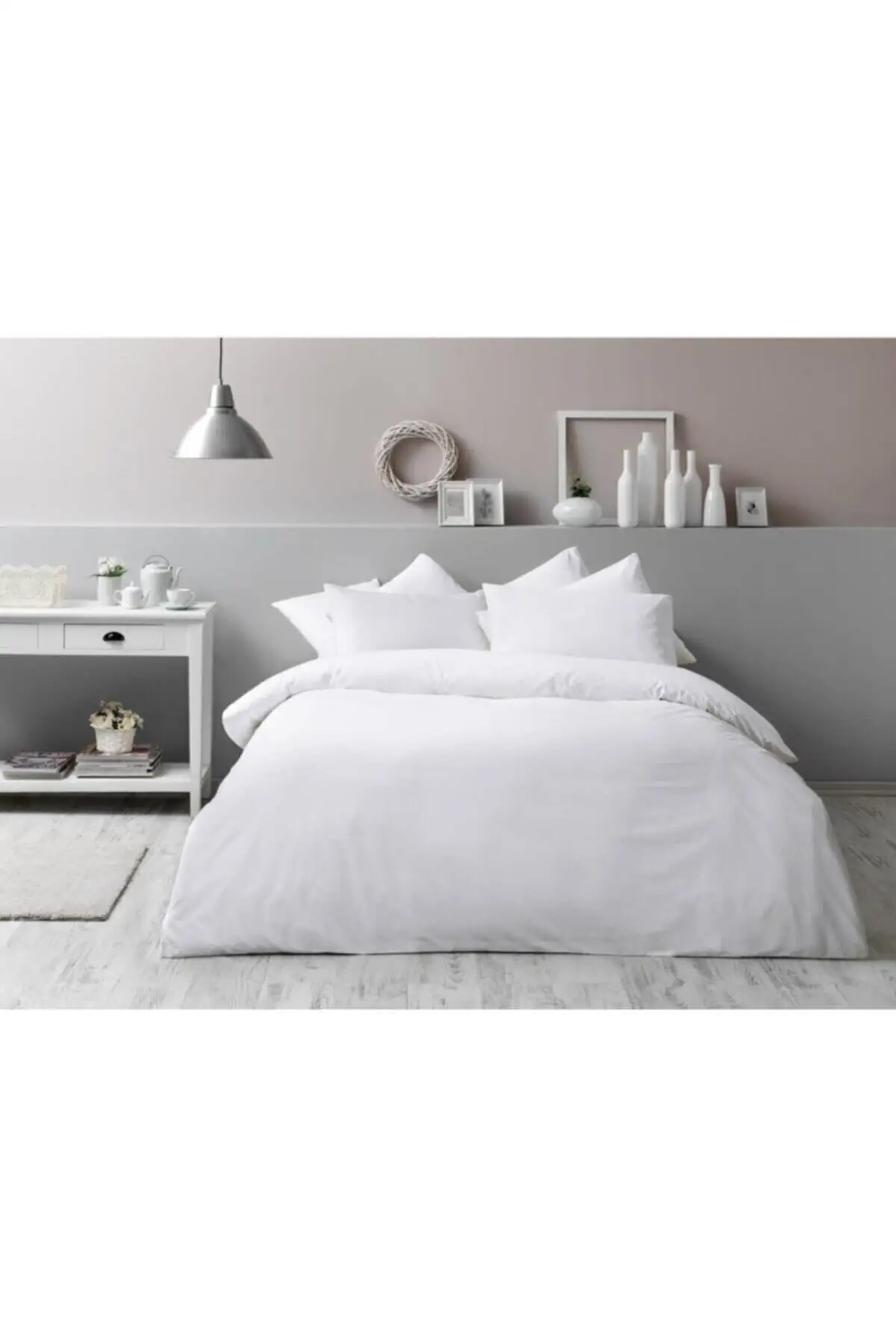 

Basic Ranforce double duvet cover set white cotton 200x(50 70) non-size bedroom textile home &