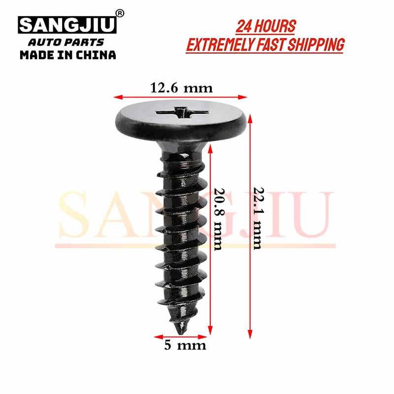

5 шт. саморез с плоской головкой бампера, совместимый с Honda Accord CRV CRZ HRV Civic Clarity 90103-TA0-000