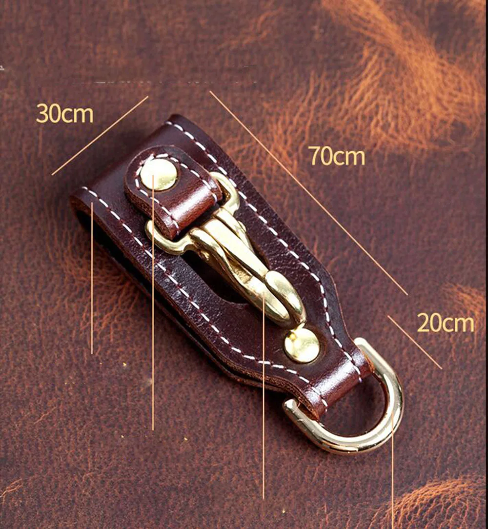 A1  Cowhide tactical waist hanging belt key chain outdoor tools survival tactical buckle climbing rope hook