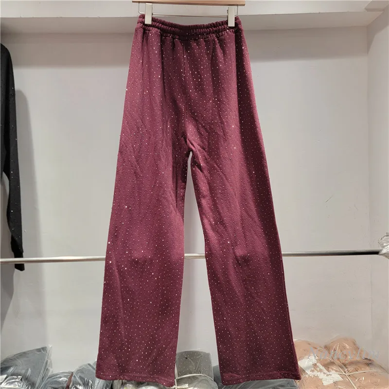 Сверкающий свободный свитшот с капюшоном и длинными рукавами Design Sense + прямые