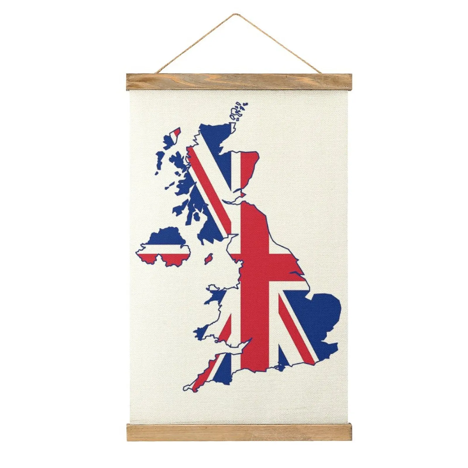

Canvas Hanging Picture Flag Map of The United Kingdom Premium Funny Vintage Mural Restaurant Wall Decoration Style Decorate