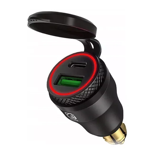 

Waterproof Type C + USB Power Socket Charger For BMW Motorcycle DIN Plug Adapter