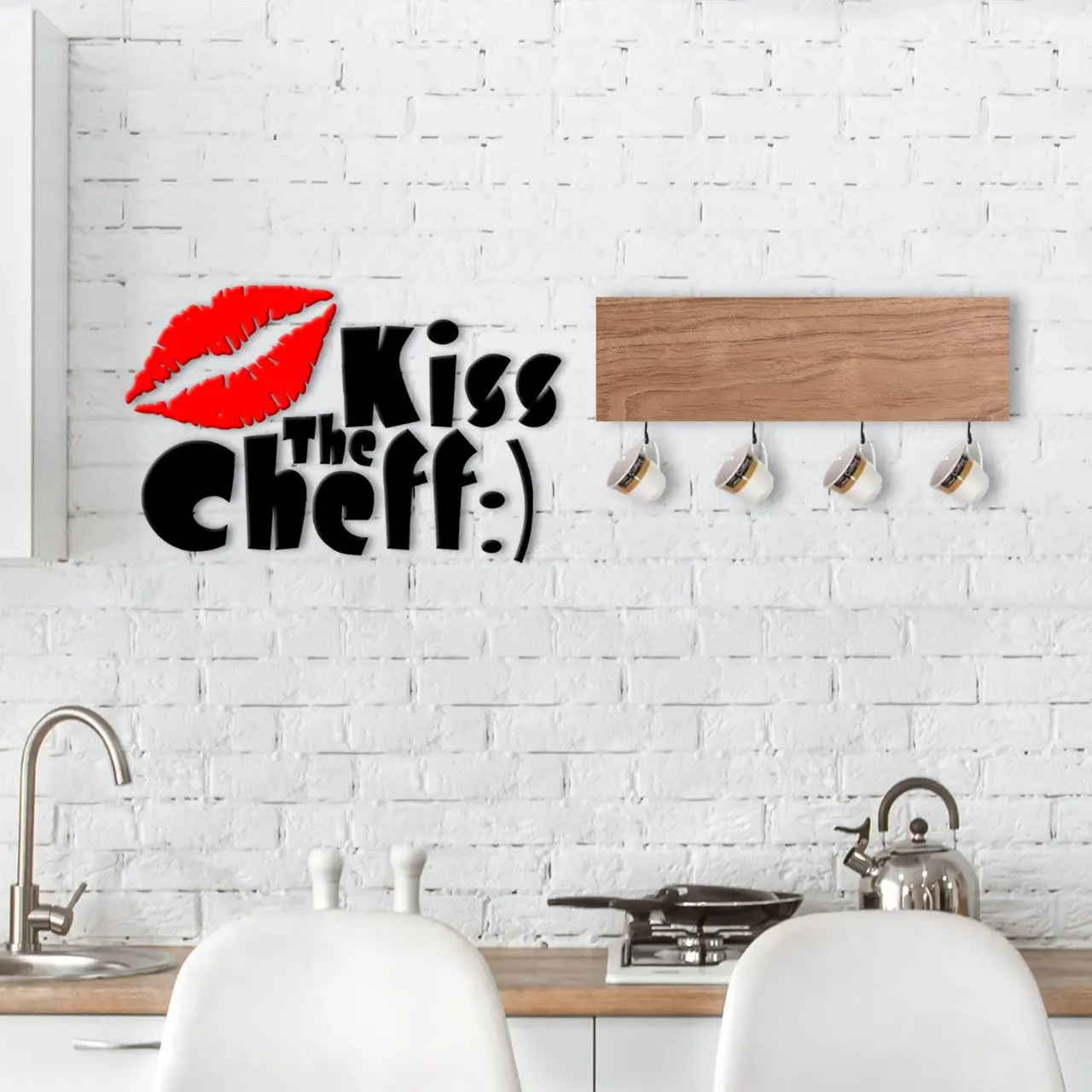 

BK Домашняя Декоративная вешалка для чашек из натурального дерева и кухонная настенная сус-2