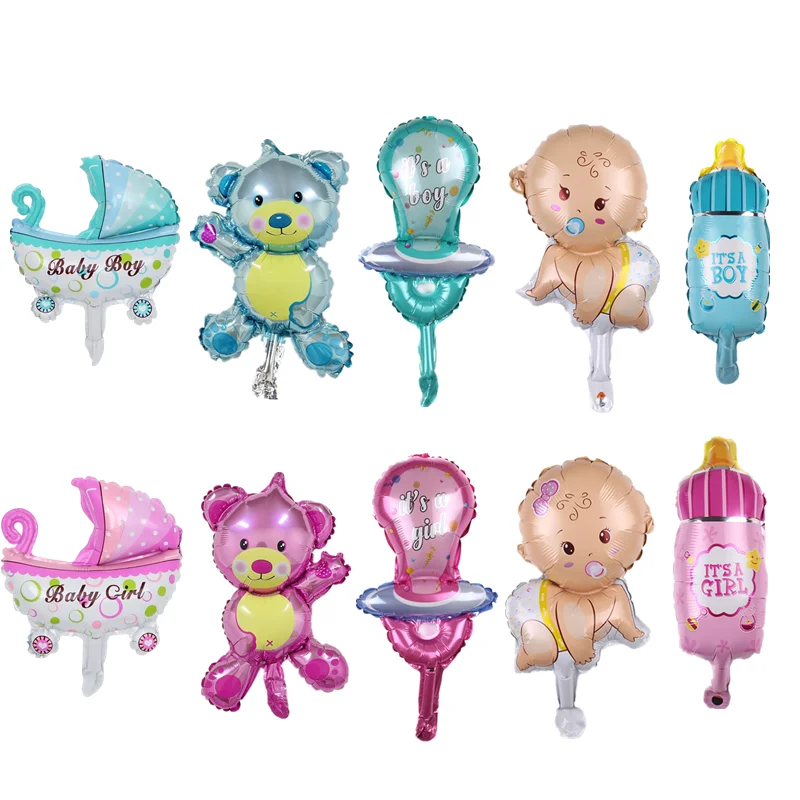 

50pcs Baby Boy Balloons Set Baby Shower Birthday Party Decorations Kids Foil Balloon Baby Girl Decor