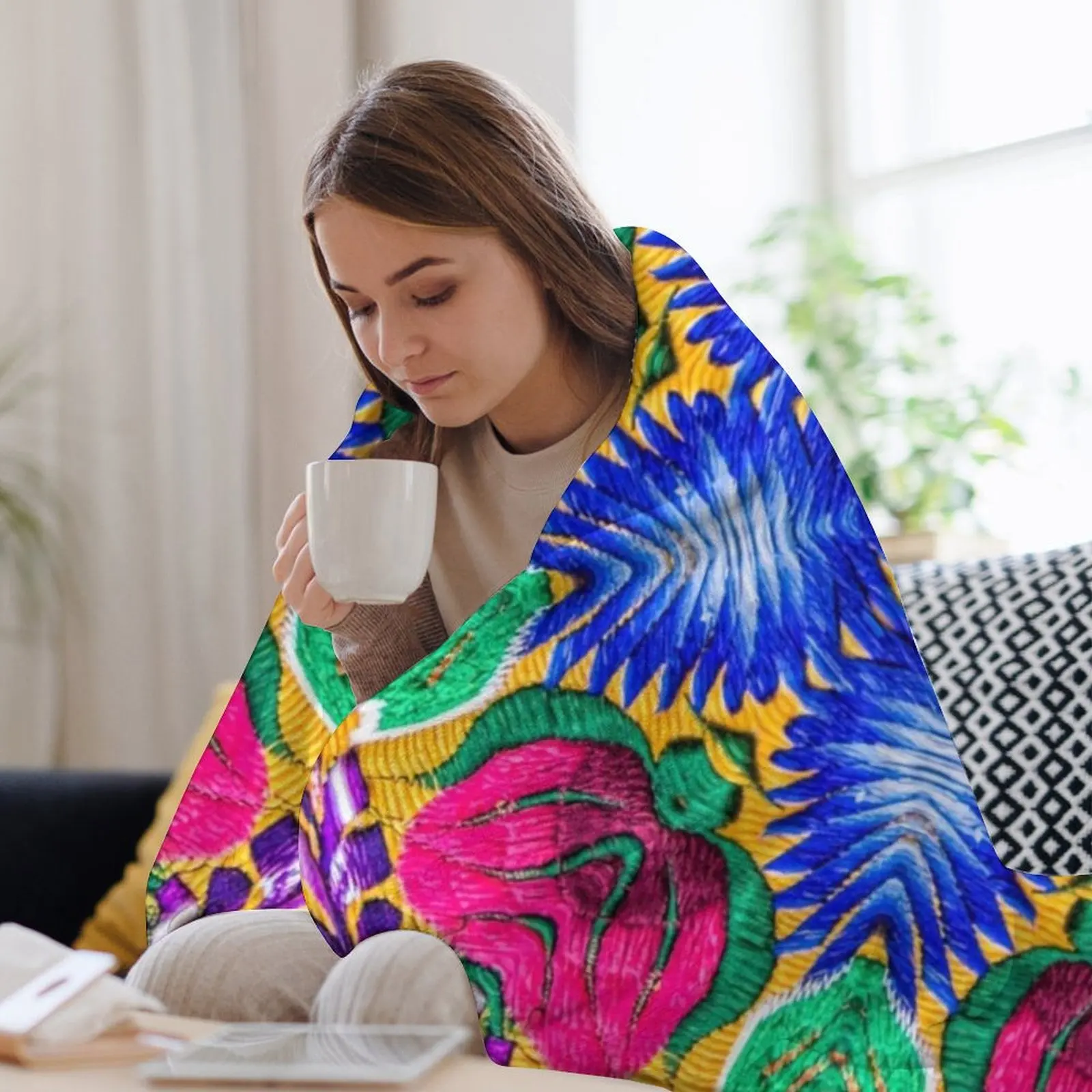 Плед с вышивкой Гватемаль