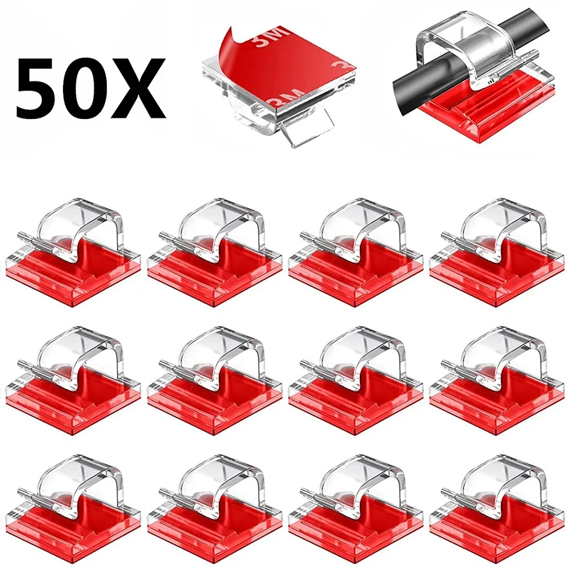 10/50PCS Cable Clips Organizer Cable Management Wire Manager
