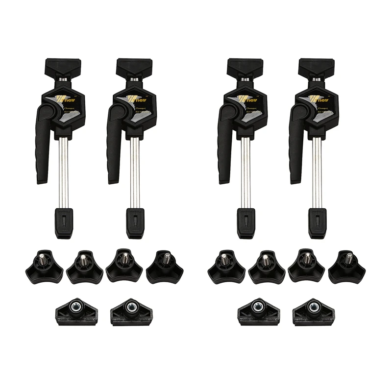 

4X Quick Ratchet Release Speed Squeeze Wood Working Work Bar Clamp Clip Kit Spreader Gadget Tool DIY Hand