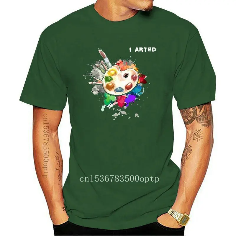 

Camiseta de arte divertido para hombre, nueva Camiseta con estampado divertido, regalo de artista colorido