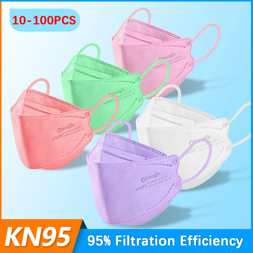 

10-100PCS KN95 Mascarillas CE Approved Face Mask Protective Mask Dust-Proof Anti-Pm2.5 Breathable Particle Filtration Respirator