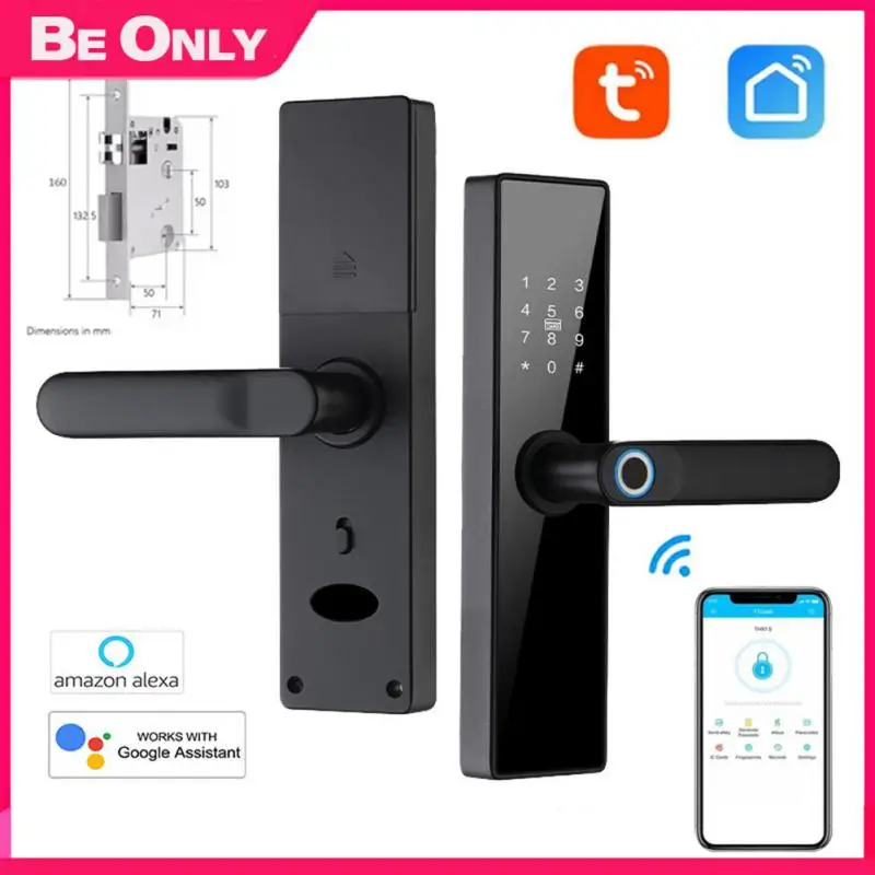 

Tuya Fingerprint Door Lock Smart Card / Password / Key Unlock Unlocking Keyless Lock Electronic Smart Door Lock Tuya Wifi Wifi