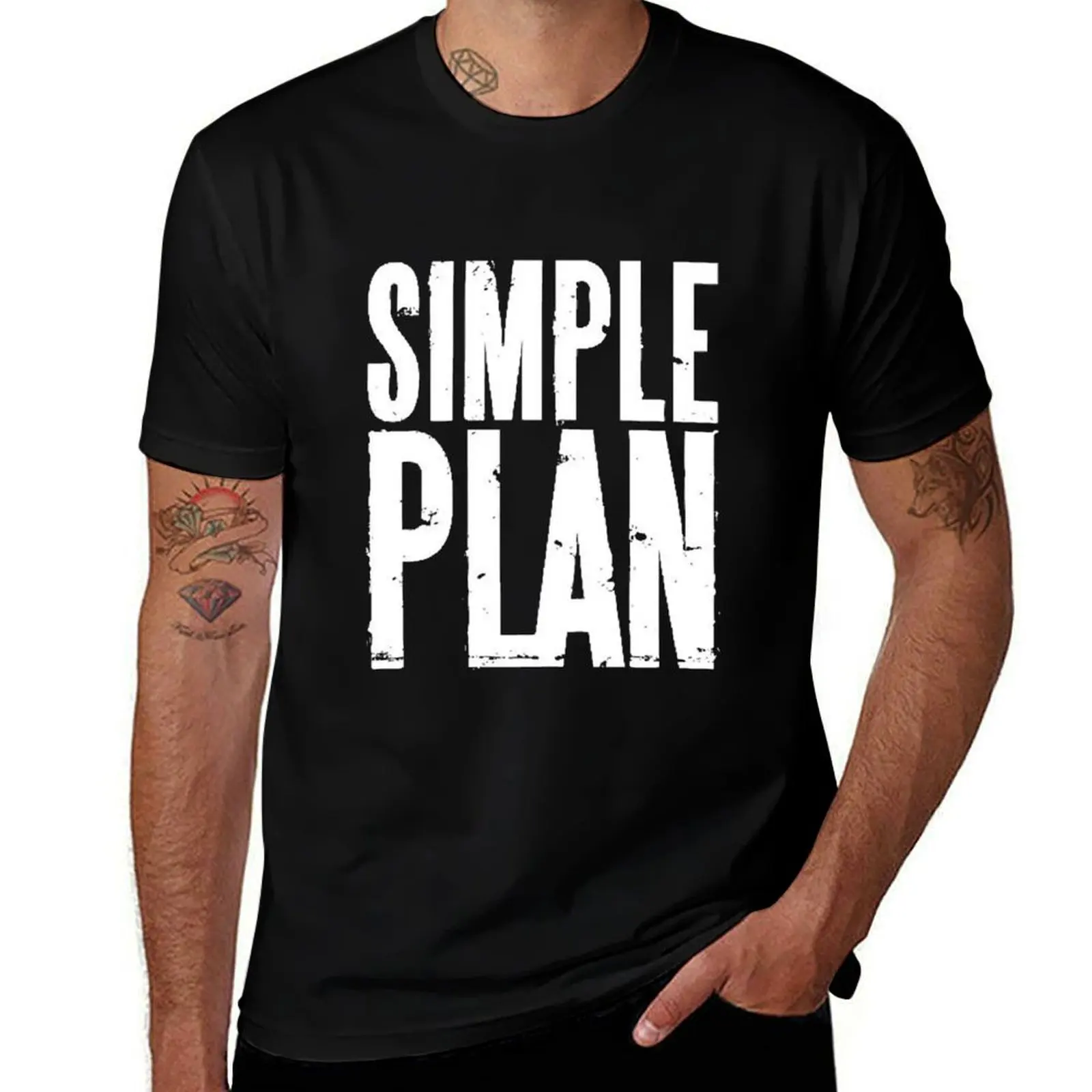 Фото Футболка Simple Plan LogoClassic, мужская, белая, из плотного хлопка №1