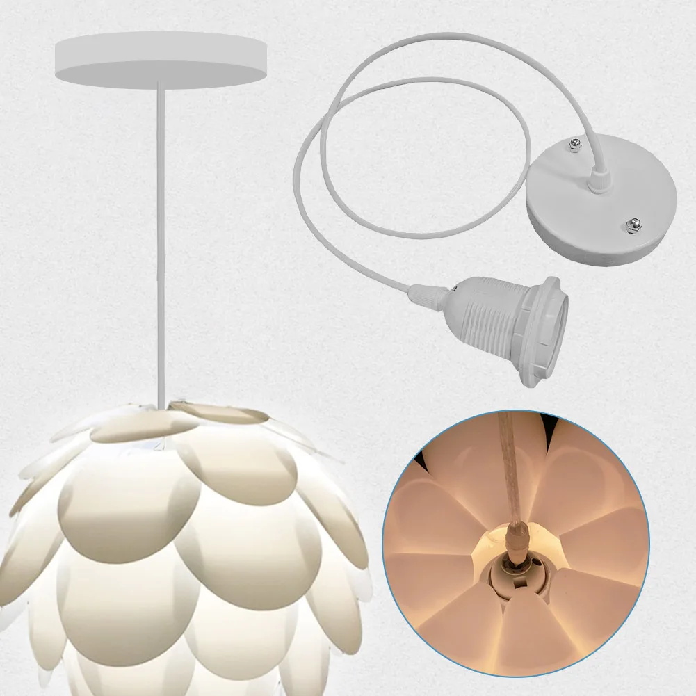 

1m E27 Lamp Base Holder Ceiling Plate Hanging Wire Power Cord Cable DIY Line Hanging Pendant LED Light Lamp Bulb Socket Adapter