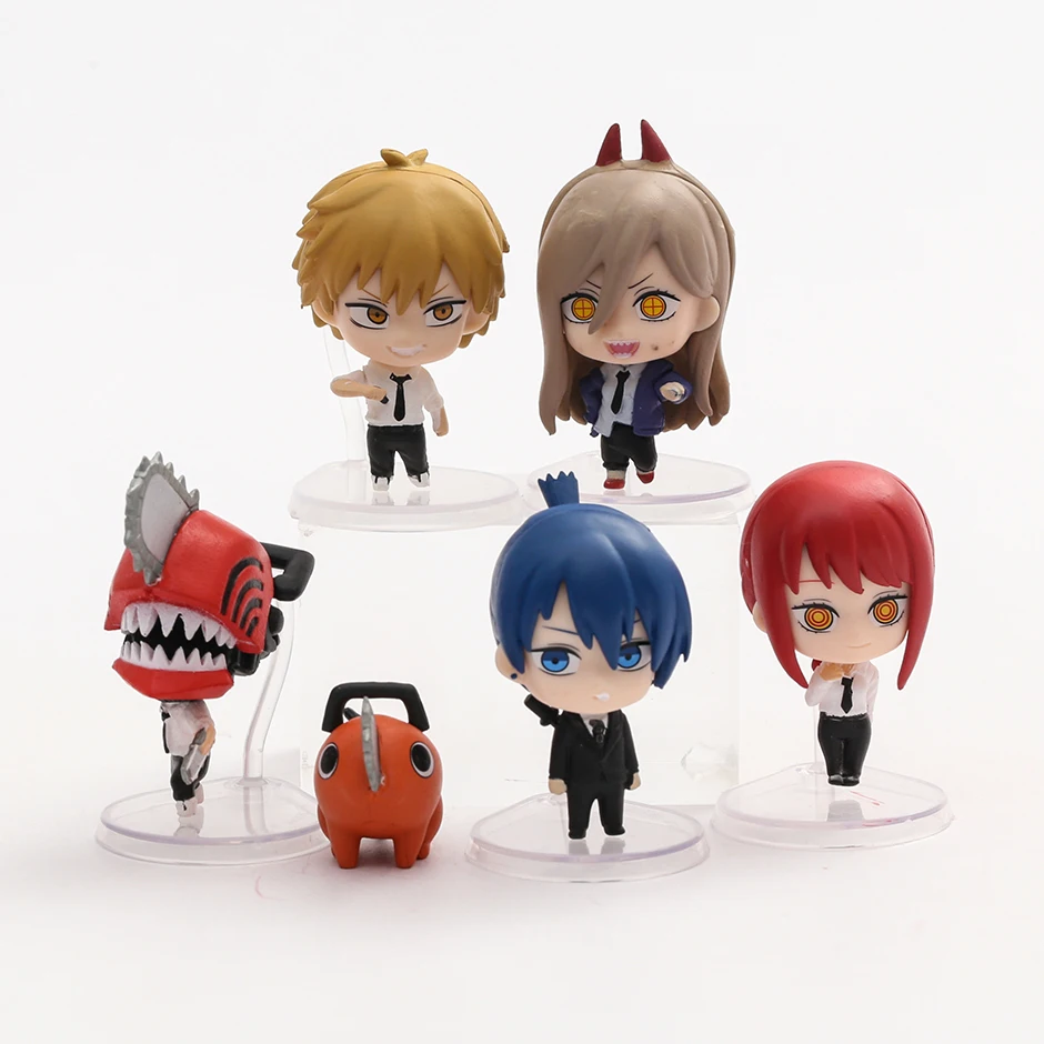 

Chainsaw Man Capsule Q Figure Toys Mini Dolls Complete 6 Set Pochita Power Denji Makima Aki