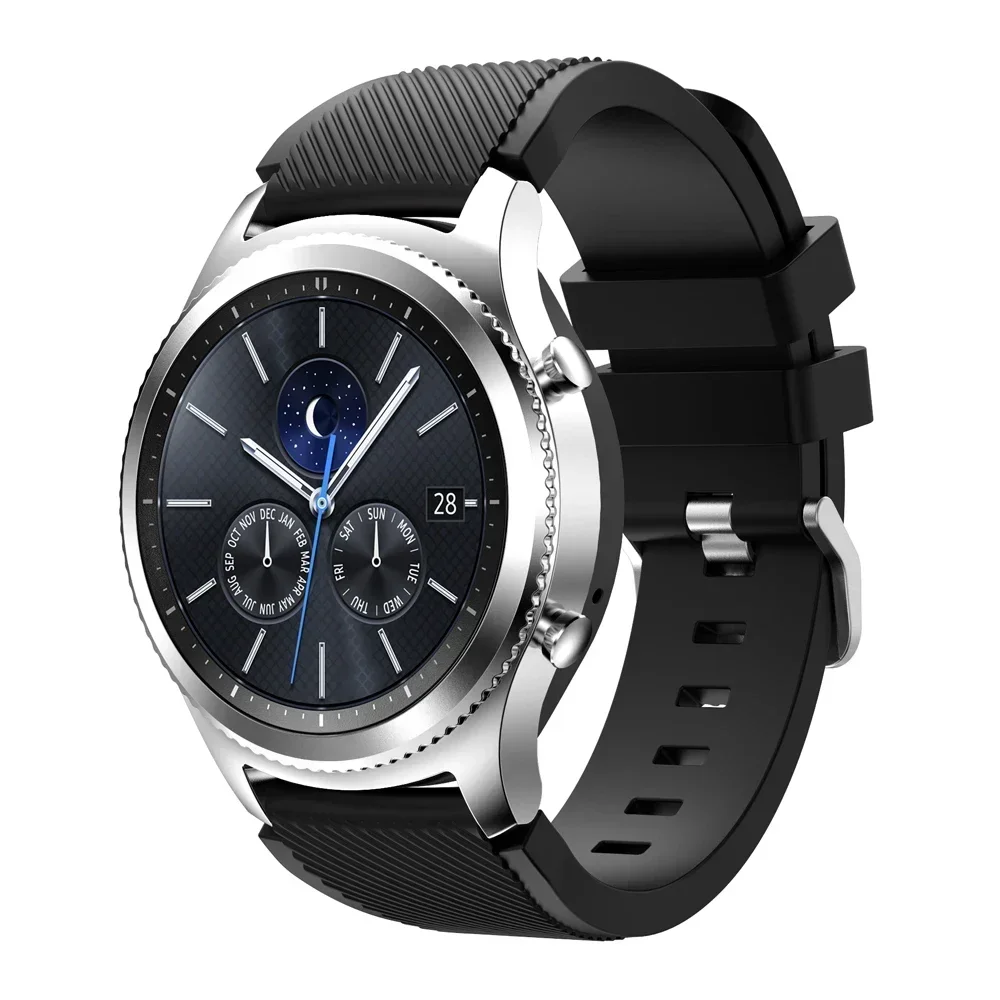 Фото Поп-ремешок 20 мм 22 мм для Samsung Galaxy Watch 5/6/4/3/46 мм/active 2/Gear S3 Frontier/Sport, силиконовый браслет Huawei GT 4/3/2/2E St №2