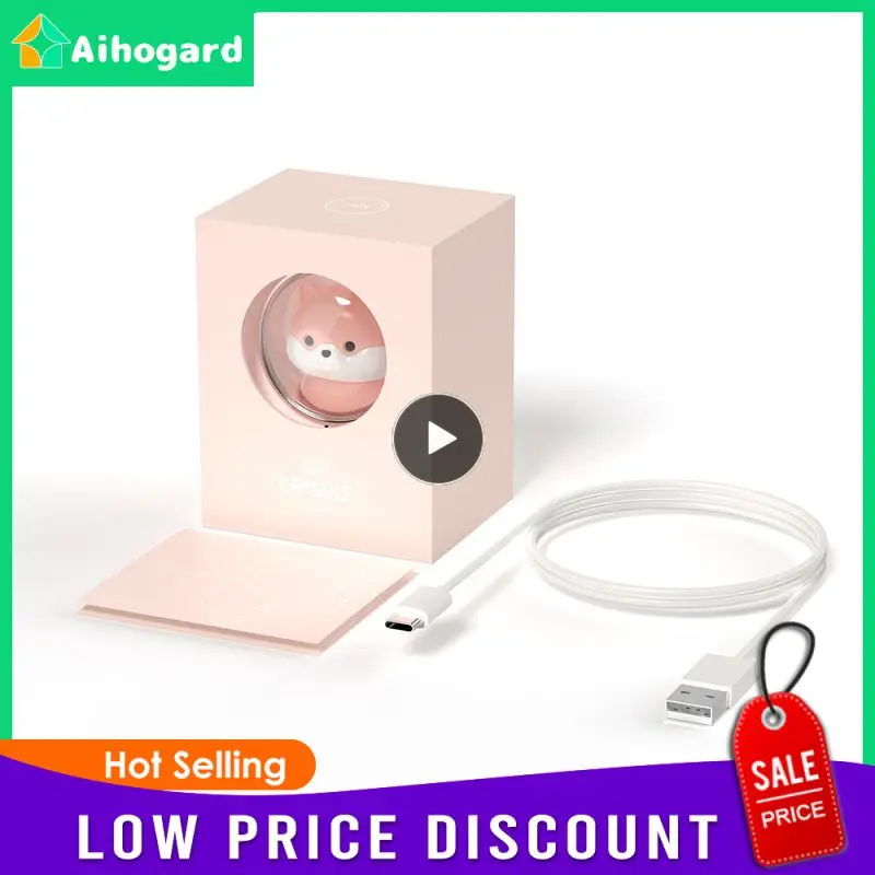 

5v Eck Fan Small With Night Light Electric Fans Cooling Student Fan Handheld Summber Cooler Fan Cute Cartoon Portable Hanging