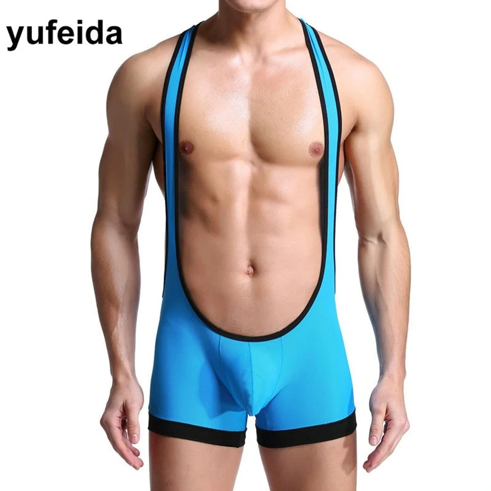 

Sexy Mens Underwear Male Gay Bodysuit Jumpsuits Wrestling Singlet Leotard Undershirts Boxers Pouch Lingerie One-piece Jockstrap
