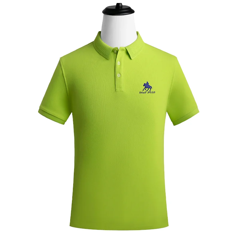 

DCOO High Quality Embroidery Cotton Short Sleeve POLO T Shirt Men's Smart Casual Solid Paul