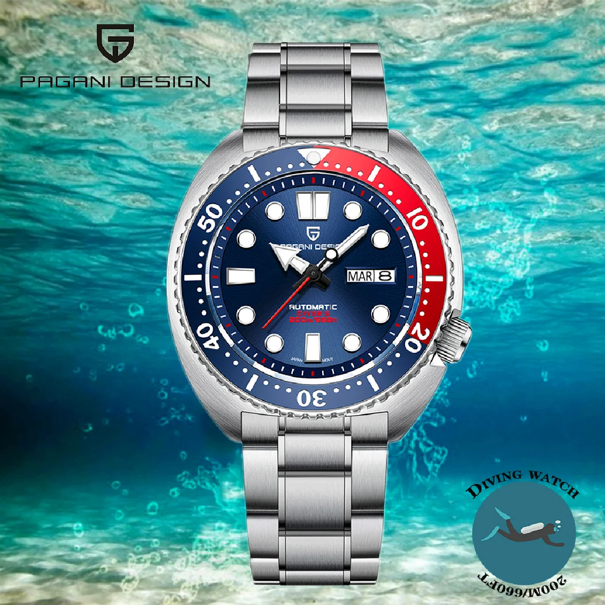 

PAGANI DESIGN New Abalone Diving Men Mechanical Wristwatches Luxury Sapphire Glass Automatic Waterproof Watch Relogio Masculino