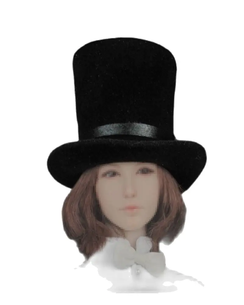 

1/6 Scale Female Hat Black PVC Material for Head Sculpture 12 Inch Action Figure Doll Accessories Fashion Costume Collection