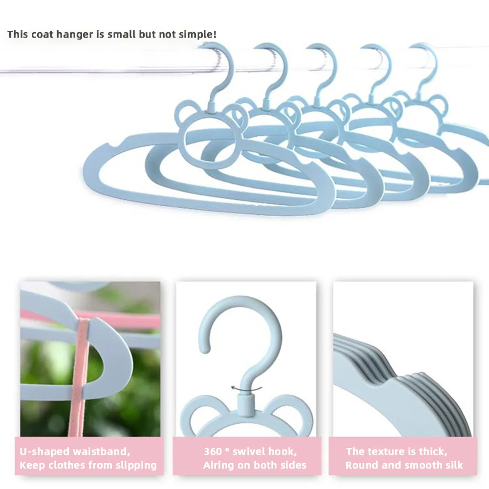 

Cute 5/pcs Kids Clothes Hanger Racks Portable Plastic Display Hangers Windproof Household Coats Hanger Baby Clothing Organizer