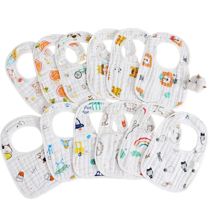 

Baby Bibs 8 Layers Gauze Muslin Baby Kids Bandana Feeding Burp Cloth Soft Newborn Infant Saliva Towel Baby Girl Boy Accessories
