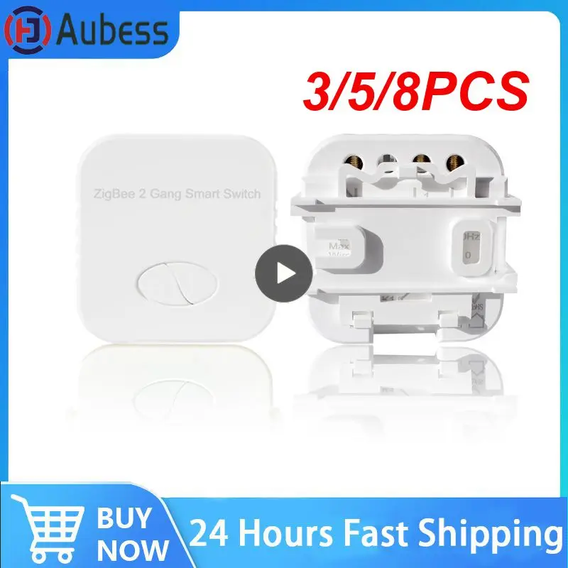 

3/5/8PCS Work With Alexa Google Home Relay Module Zigbee 3.0 2 Gang Smart Switch Remote Control Smart Home Tuya Switches