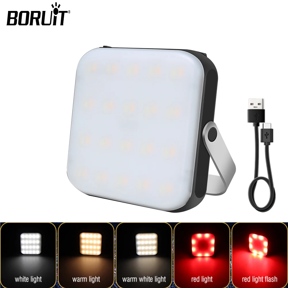 BORUiT 48*LED Emergency Light USB Rechargeable Portable Lantern Emergency Night Market Light Home Camping Emergency Flashlight