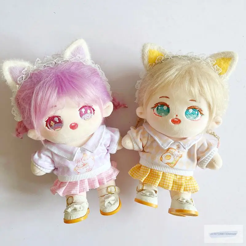 

NEW 20cm doll clothes Sweater Cat ears hair hoop dolls accessories for our generation Korea Kpop EXO idol Dolls gift DIY Toys