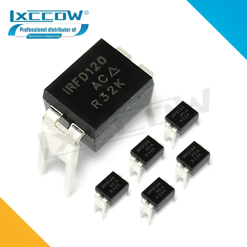 Новинка, оригинальный IRFD120 DIP4 IRFD120PBF DIP-4 IRF120 DIP, 5 шт.