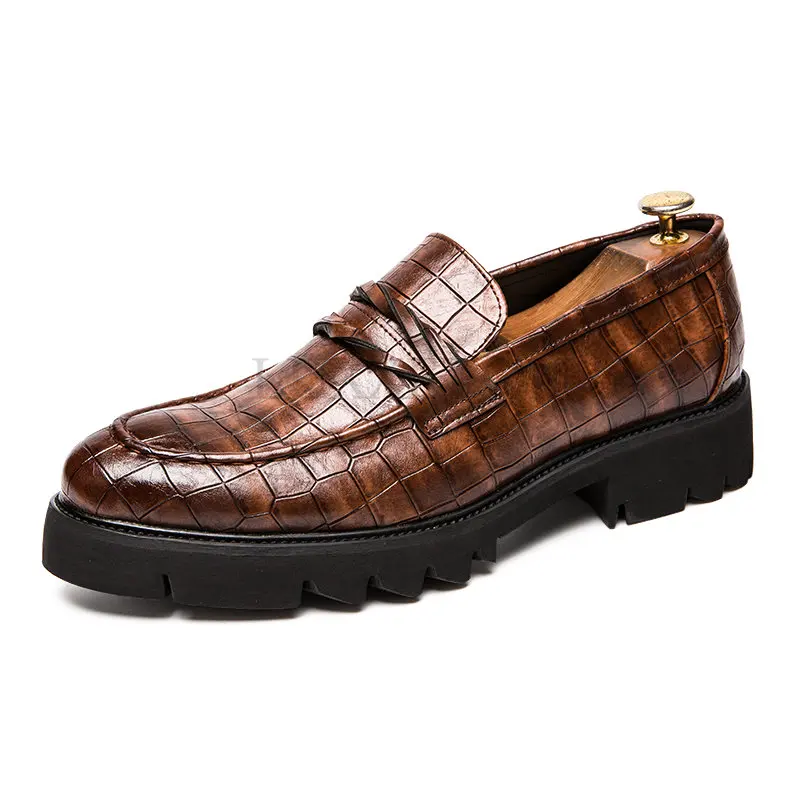 

Men Leather Shoes outdoor Casual Formal Business Men's Shoes fashion Black Retro shoes Slip-On Mens Loafers Zapatos Hombre