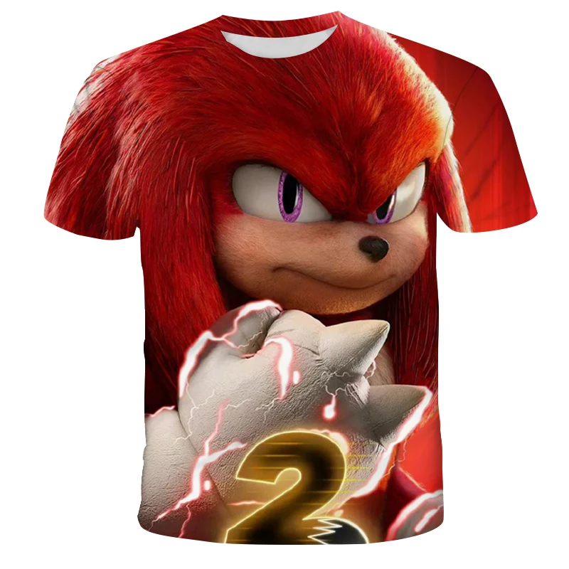 

2023 Boys Girls Cartoon Sonic 2 T Shirts Kids 3D Printed Anime Super Sonic Crew Neck T Shirts Boys Summer Short Sleeve T Shirts